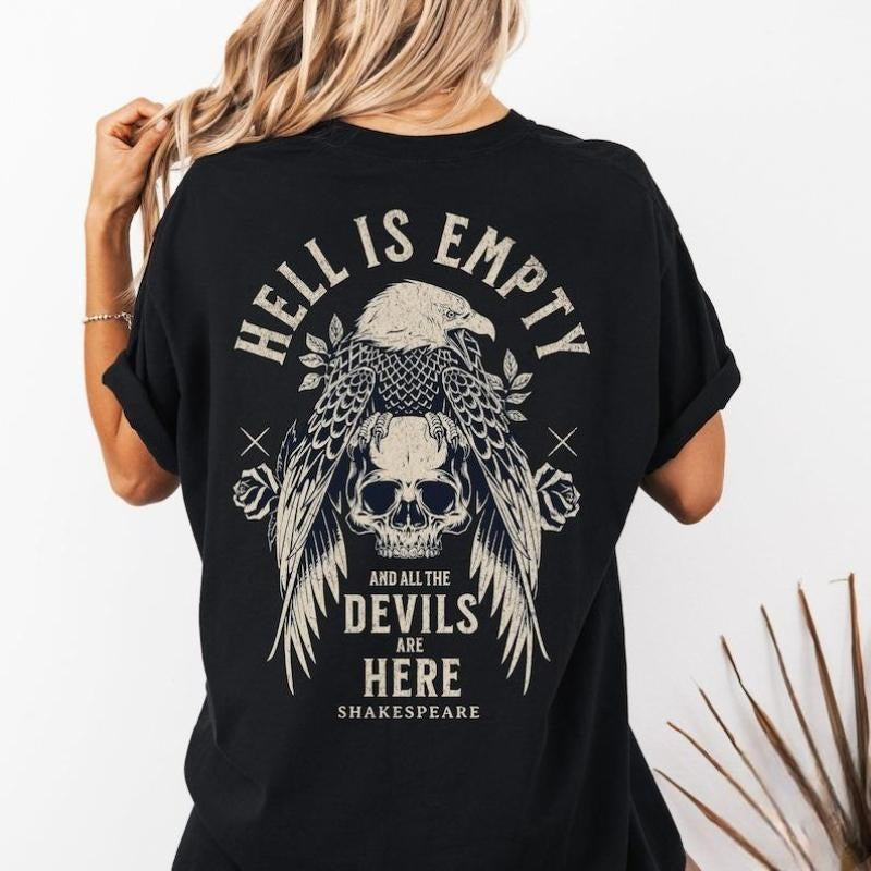 Shakespeare Shirt Hell Is Empty And All The Devils Are Here The Tempest Dark Academia Goblincore Grunge Goth Shirt...