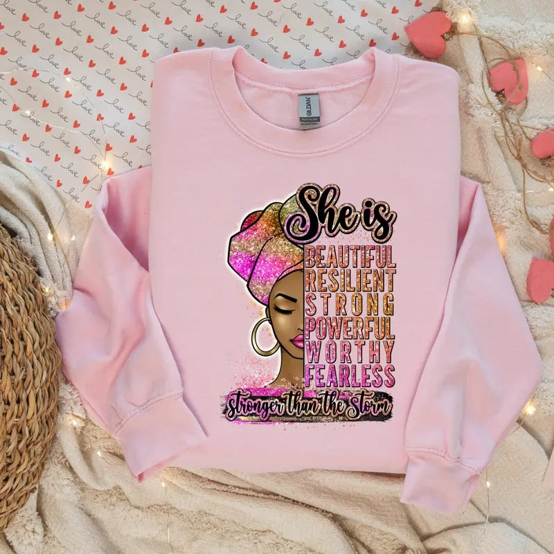 She Is DTF Transfer ONLY -This is NOT a T Shirt Hoodie, Sweatshirt | UrbanDripWear.com