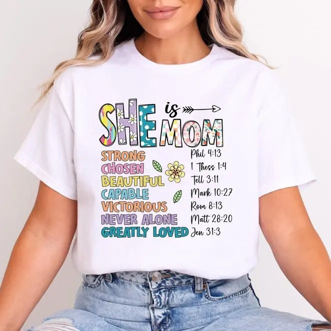 She Is Mom Tshirt, Motherhood Shirt, Mother's Day Shirt, Funny Mother's Day T-Shirt, Mother's Day Gift,Gift For Mom...