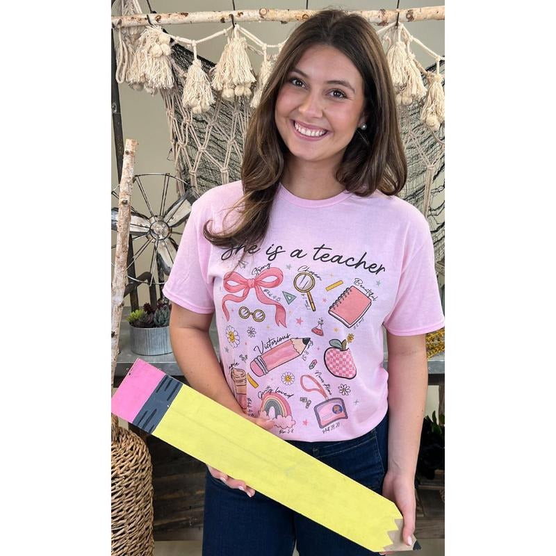 She is a Teacher Graphic Shirt Hoodie, Sweatshirt | UrbanDripWear.com
