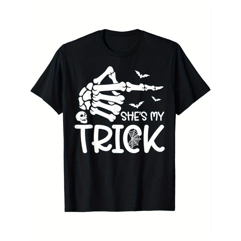 She's My Trick Skeleton Hand Halloween Costume Men's T-Shirt made in usa Hoodie, Sweatshirt | UrbanDripWear.com