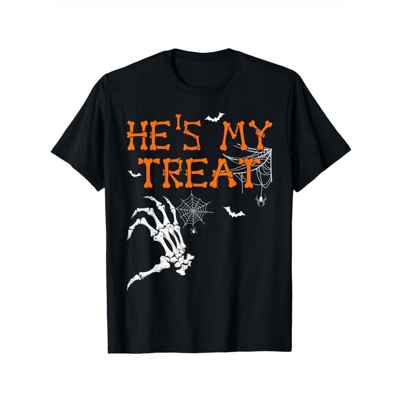 She's My Trick, He's My Treat Halloween Couple Skeleton Mens T Shirt made in usa Hoodie, Sweatshirt | UrbanDripWear.com
