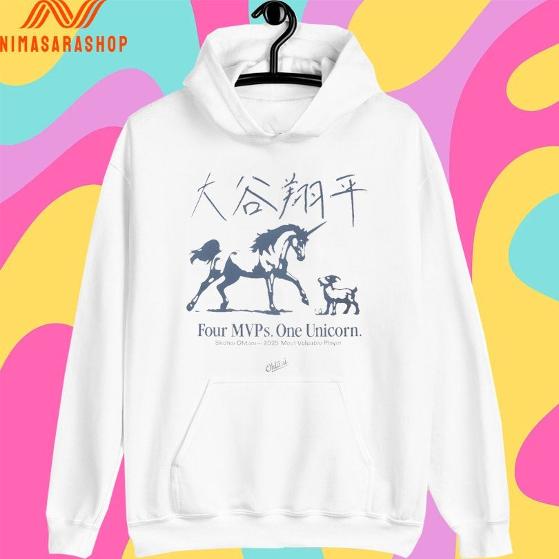 Shohei Ohtani Four MVPs One Unicorn 2025 Most Valuable Player Shirts