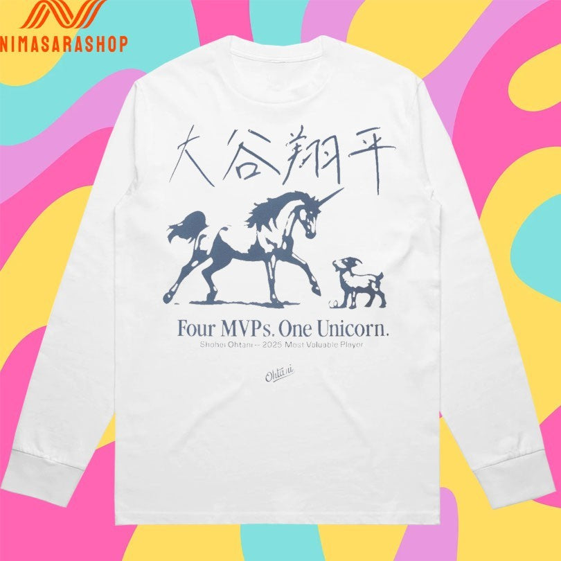Shohei Ohtani Four MVPs One Unicorn 2025 Most Valuable Player Shirts