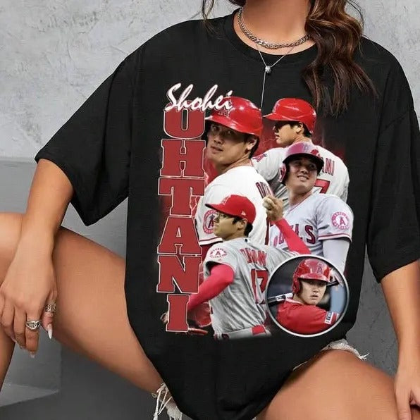 Shohei Ohtani Shirt American Sport Player Athlete Champion Tshirt Fans Oversized Top Womenswear Original Hoodie, Sweatshirt