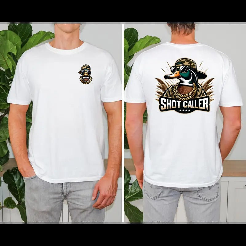 Shot Caller Duck Mens T-Shirt - Loose-Fitting Casual Tee with Gangster Duck Print Hoodie, Sweatshirt | UrbanDripWear.com