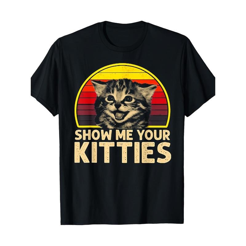 Show Me Your Kitties Cat Lover Retro Vintage Sunset T-Shirt 100%cotton Made in USA Hoodie, Sweatshirt | UrbanDripWear.com