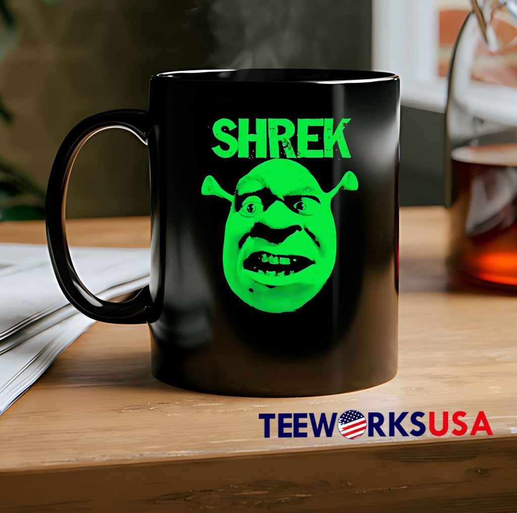 Shrek Character Face Green Neon Art T-Shirt
