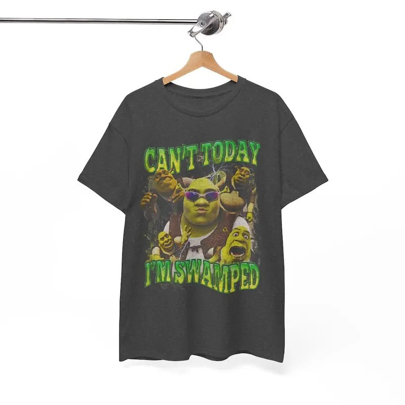 Shrek Funny Shirt Shrek Can't Today I'm Swamped Shirt, Meme funny Shirt Cotton Menswear Hoodie, Sweatshirt