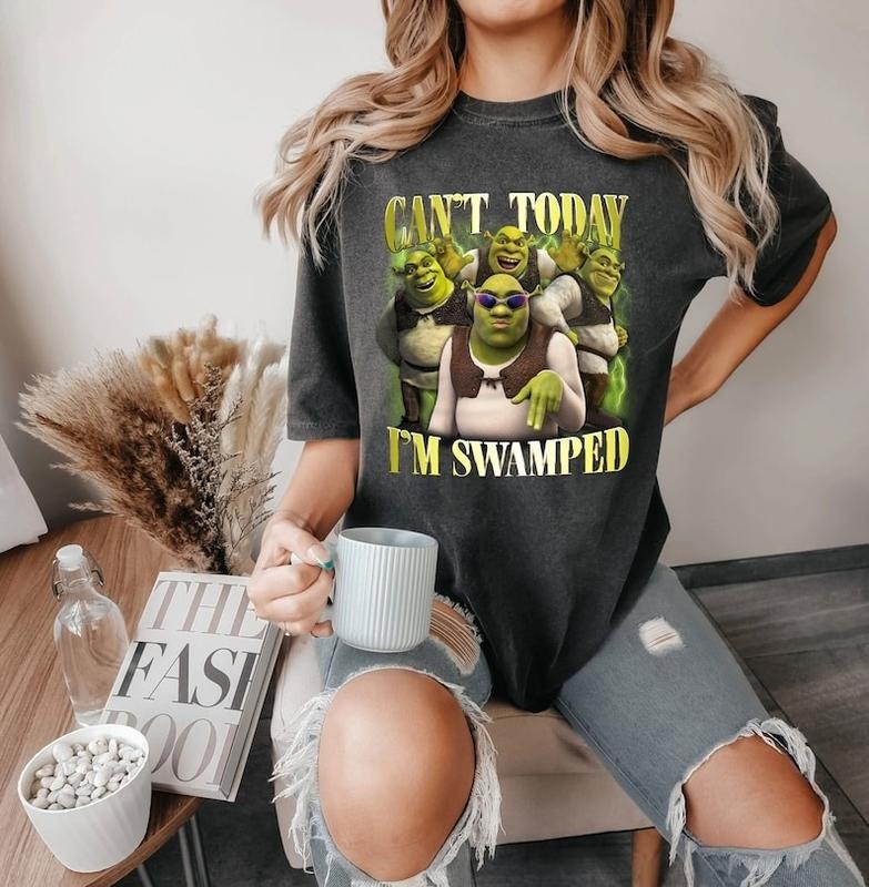 Shrek Funny Trending Shirt Can't Today I'm Swamped Shrek and Fiona Shirt Hoodie, Sweatshirt | UrbanDripWear.com