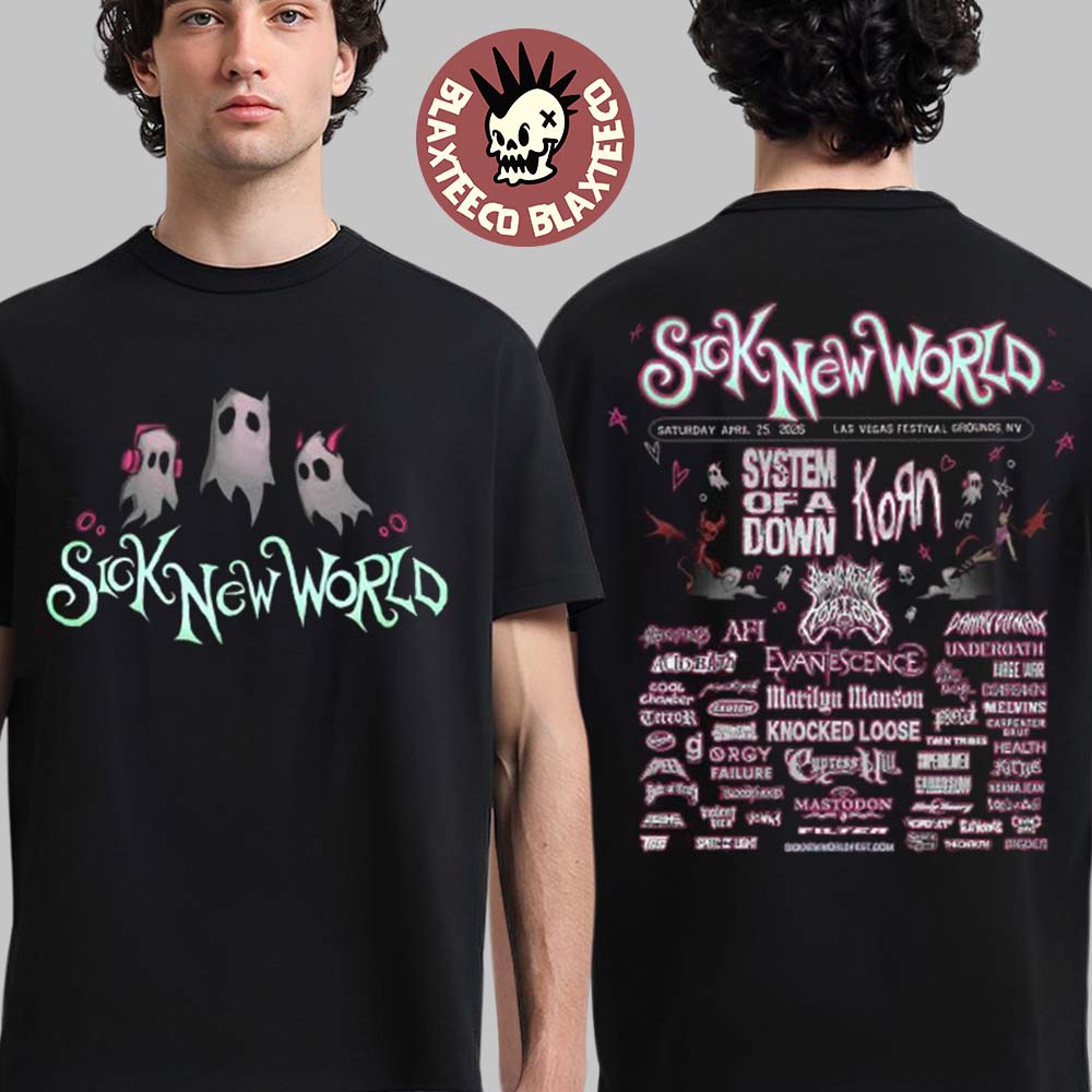 Sick New World 2026 Las Vegas Festival Merch On April 25 2026 Full Lineup Ghosts T-Shirt