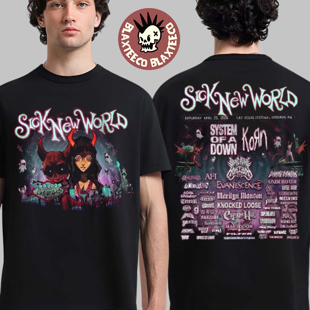 Sick New World Las Vegas 2026 Festival Merch Tee At Las Vegas Festival Grounds On April 25 2026 Red Devil Two Sided T-Shirt
