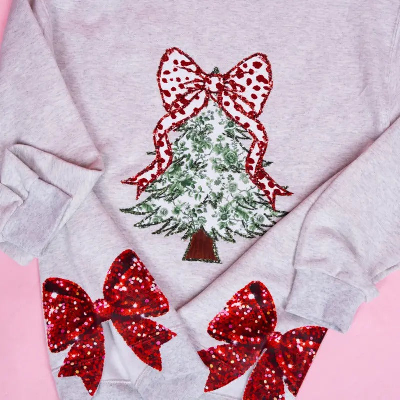 Side Bows Green Chinoiserie Tree Sweatshirt  PREPPY BOWS CHRISTMAS 2024 T-Shirts, Hoodie | UrbanDripWear.com