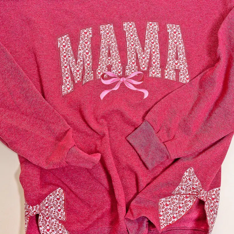 Side Bows Mama Arched Ivory Valentine Unisex NuBlend Crew Sweatshirt Mama Bows Girly T-Shirts, Hoodie | UrbanDripWear.com