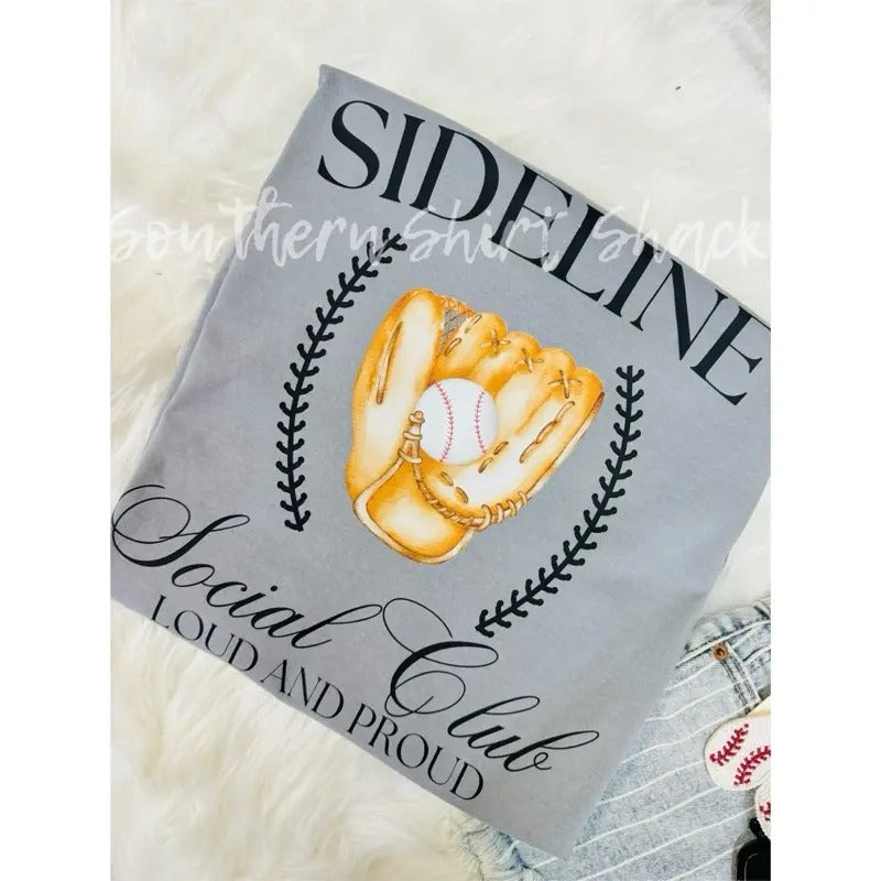 Sideline Social Club Baseball T shirt  | Baseball Season | Baseball Mama | Granite comfort colors T shirt top Hoodie,...