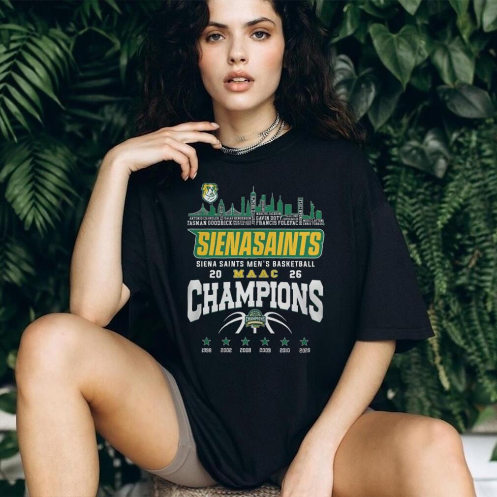 Siena Saints Men’s Basketball 2026 MAAC Champions Skyline T Shirt