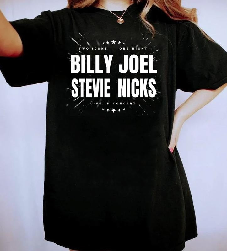 Signature Billy Joel Stevie Nick Tour 2024 Shirt Sweatshirt Hoodie, Two Icon One Night Concert Shirt, Billy Joel 90s...