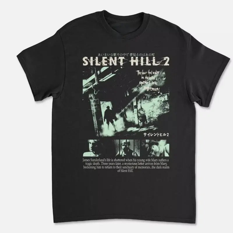 Silent Hill 2 Videogame Black Retro Gaming T-Shirt Tee Tops Menswear Underwear Tshirt Hoodie, Sweatshirt | UrbanDripWear.com