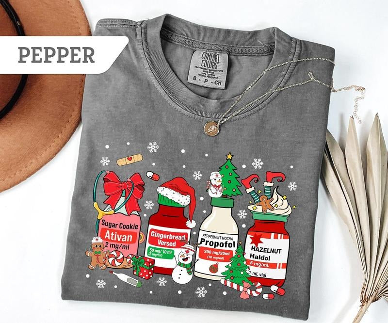 Silent Night Christmas Sweatshirt, Christmas Nurse Tee,Medical Christmas T-Shirt,ICU Nurse Christmas Tee, Nurse Holiday...