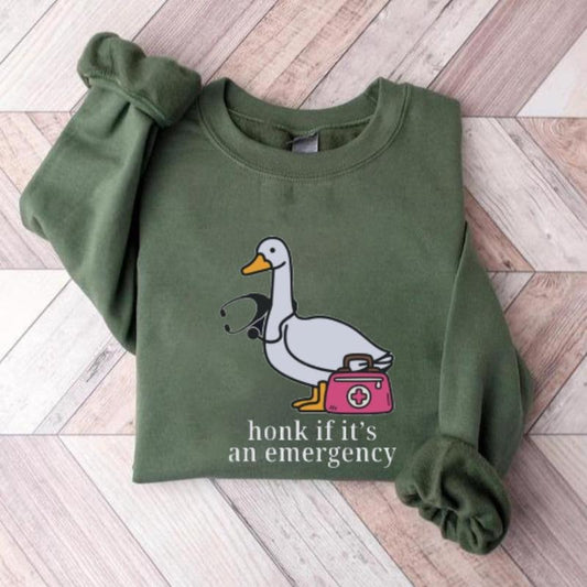 Silly Goose Registered Nurse Sweatshirt, RN Crewneck Sweater, Emergency Department Nurse Hoodie, RN ER Shirt, Nursing Student Gift
