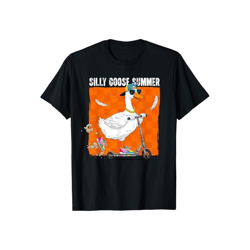 Silly Goose Summer T-Shirt Pure Cotton Fabric Casual Streetstyle Crew Neck Short Sleeve T-Shirt Trendy Tops for Women for...