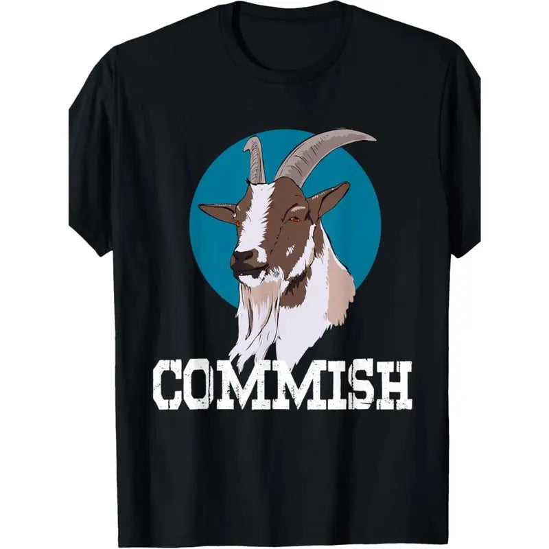 Simple Printing, Cotton T-shirt, Niche Design Printing, Goat, High-quality Breathable Material, Casual and Versatile Made...