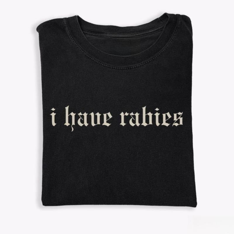 I Have Rabies Funny T-shirt, Unhinged Shirts, Weird Gift for Friend/ Sister, Humor Tee, Gen z Meme Tee, Silly Gifts...