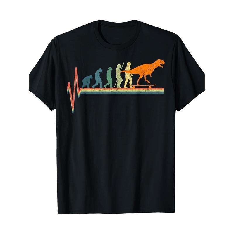 Skateboard Heartbeat T. Rex T-shirt 100% cotton T-shirt Made in USA Hoodie, Sweatshirt | UrbanDripWear.com