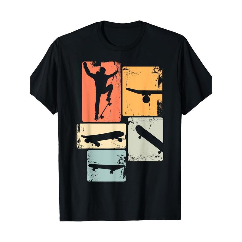 Skateboarder Retro Skateboard Men's T-shirt 100% cotton T-shirt Made in USA Hoodie, Sweatshirt | UrbanDripWear.com