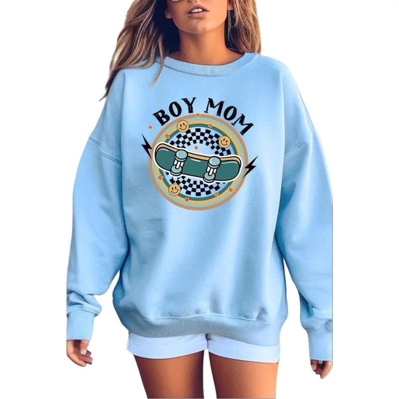 Skater Check Boy Mom Heavy-weight Crew Sweatshirt T-Shirts, Hoodie | UrbanDripWear.com