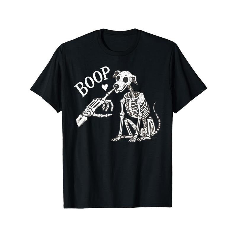 Skeleton And Dog T-Shirt, men's round neck T-shirt made in usa Hoodie, Sweatshirt | UrbanDripWear.com