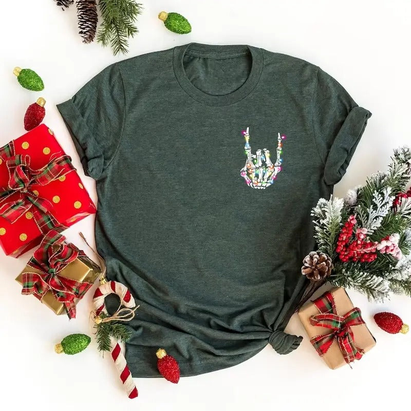 Skeleton Christmas Light Shirt Funny Skeleton Shirt Christmas Family Matching Shirt Hoodie, Sweatshirt | UrbanDripWear.com