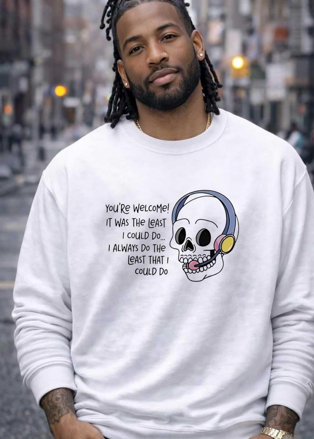 Skeleton Customer Service Agent Doing The Least T-Shirt