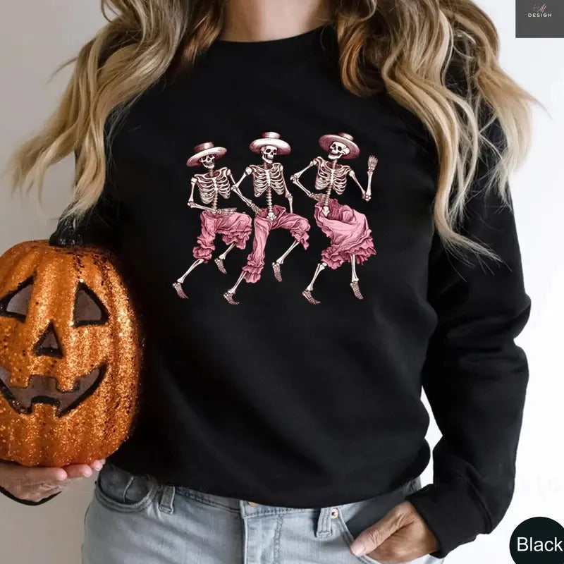 Skeleton Dancing Christmas Shirt Skeleton Dance Sweatshirt Christmas Lights Sweatshirt Skull Christmas...