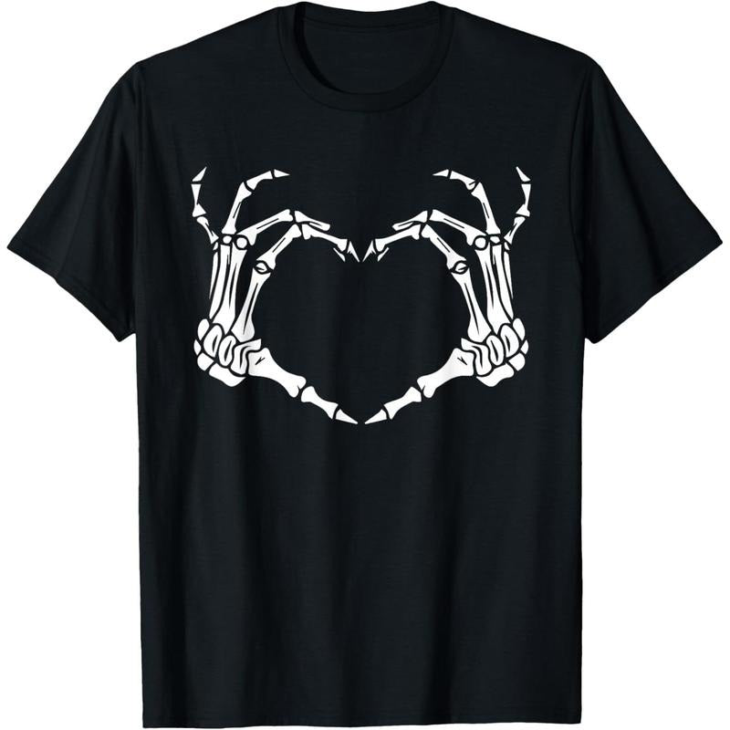Skeleton Hand Heart Halloween Funny Bones Love T-Shirt made in usa Hoodie, Sweatshirt | UrbanDripWear.com