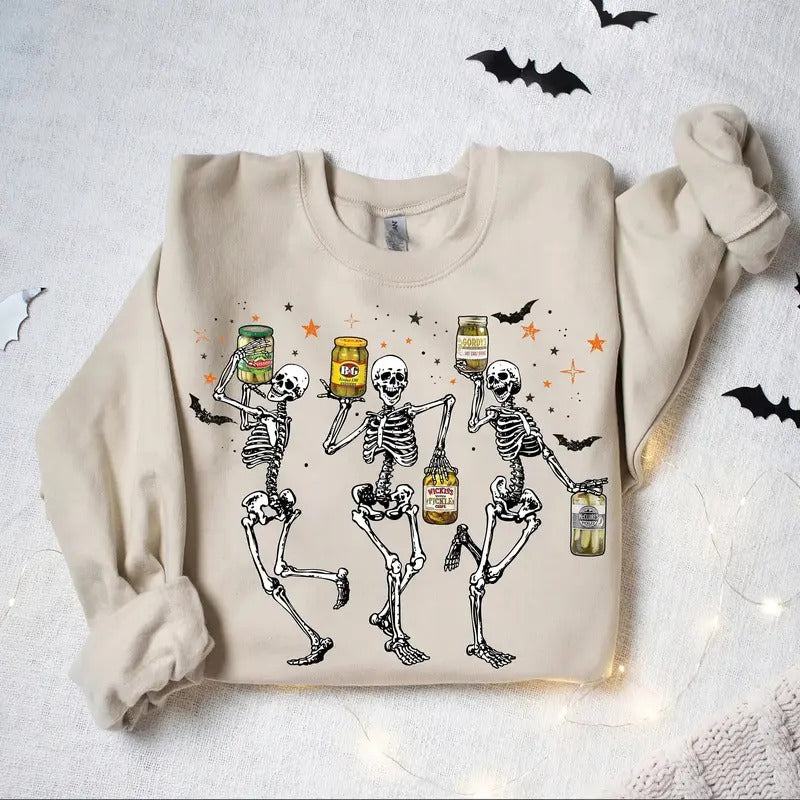 Skeleton Pickle Sweatshirt Canned Pickles Sweatshirt Skeleton Shirtpickle Shirtpickle Lovers Shirtpickle Crewneck...