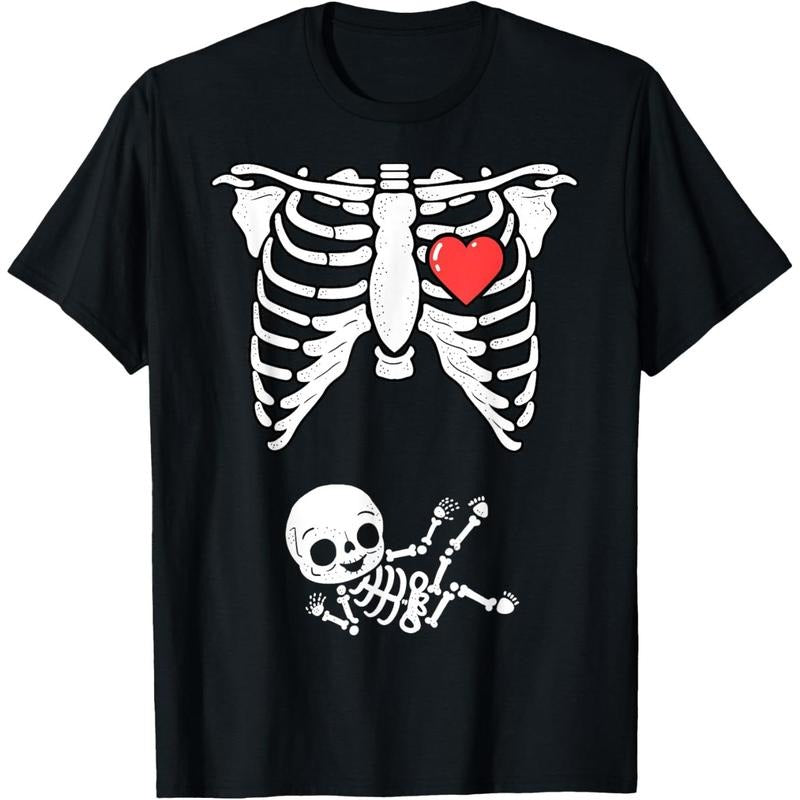 Skeleton Pregnancy Announcement  Halloween Costume T-Shirt made in usa Hoodie, Sweatshirt | UrbanDripWear.com