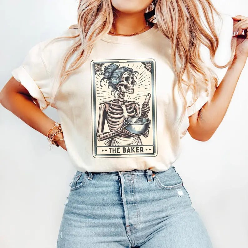 Skeleton Pregnancy Announcement Shirt, Baby Reveal Tarot Card Shirt, Halloween Mama to Be Gift, Skeleton Expectant Future...