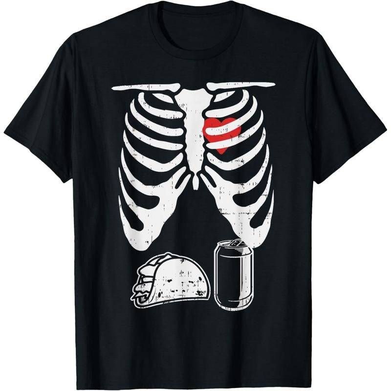 Skeleton Pregnancy Taco Beer Xray Halloween Soon Dad T-Shirt made in usa Hoodie, Sweatshirt | UrbanDripWear.com