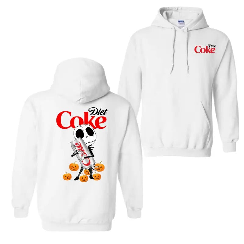 Skellington Diet Coke Halloween 2 Sided Hoodie T-Shirt, Diet Coke Hoodie For Men And Women Sweatshirt | UrbanDripWear.com