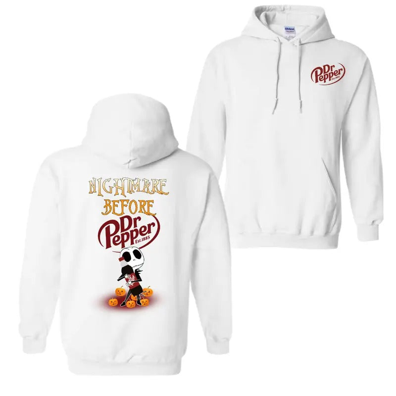 Skellington Hug Dr. Pepper Nightmare Before Halloween Hoodie T-Shirt - 2 Side T-Shirt For Men And Women
