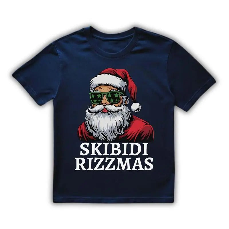 Skibidi Rizzmas Christmas Shirt, Rizz Santa Claus Charisma Kid Cool Unisex Softstyle T-Shirt, Holiday Tee, Funny Xmas...