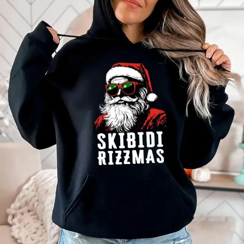 Skibidi Rizzmas Santa Christmas Sweatshirt, Funny Christmas Hoodie, Funny Santa Shirt, Funny Meme, Unisex Sweater...