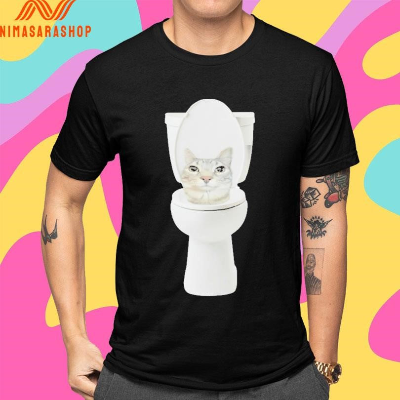 Skibidi Toilet Cat Meme Shirts