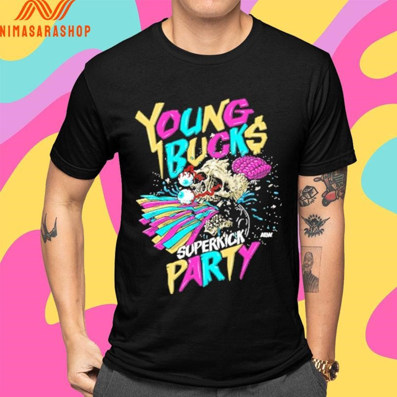 Skull Young Bucks Superkick Party Shirts
