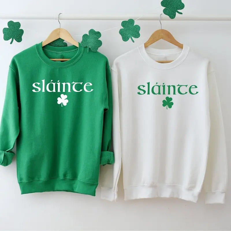 Slainte Sweatshirt Irish Sweatshirt, Lucky Crewneck, 2025 St. Patrick's Day for Women Sweatshirt, St. Patrick's Shirt,...