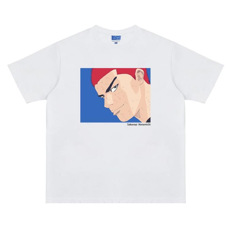 Slam Dunk "Hanamichi Sakuragi" Vintage Oversized Tee Anime T-shirt 100% Cotton Original Design Men's Top Streetwear...