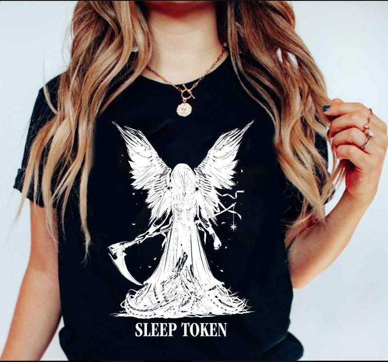 Sleep Token Winged Reaper T-Shirt | Hot Topic Cotton Fabric Hoodie, Sweatshirt | UrbanDripWear.com