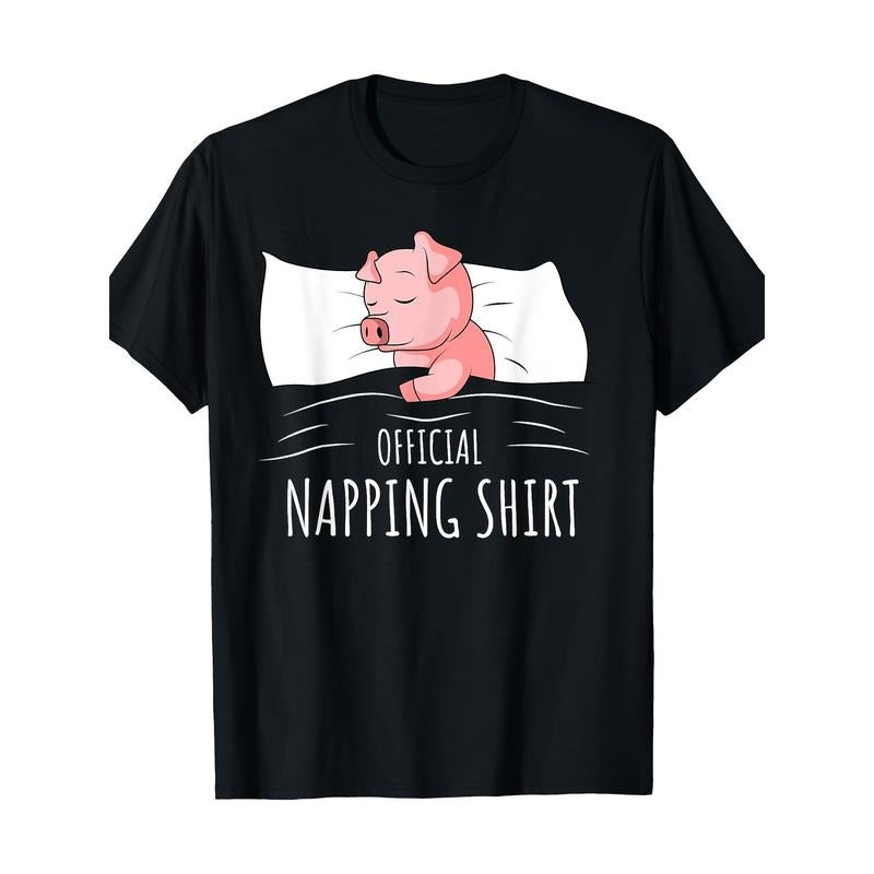 Sleeping Pig Lover Swine Official Napping T-Shirt-100% Cotton - 220g made in usa Hoodie, Sweatshirt | UrbanDripWear.com