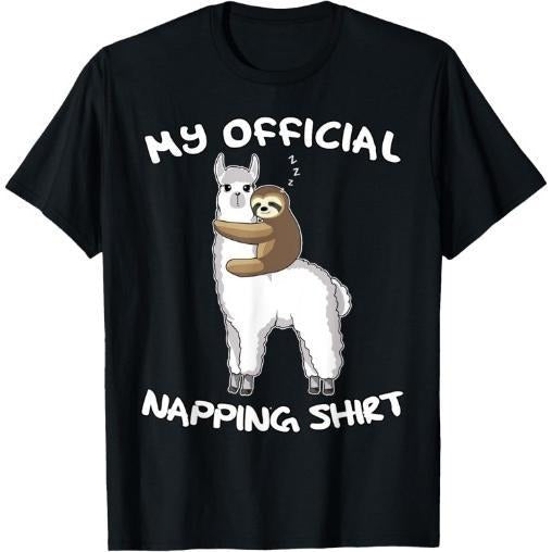 Sleeping Sloth Alpaca Llama Pyjamas My Official Napping T-Shirt Made in USA Hoodie, Sweatshirt | UrbanDripWear.com